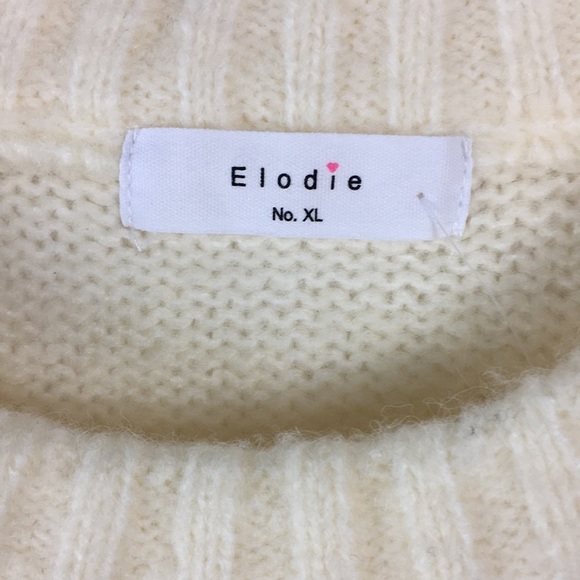 New from Nordstrom Elodie Long Sleeve Beige Pointelle Pullover Size XL - Picture 4 of 5